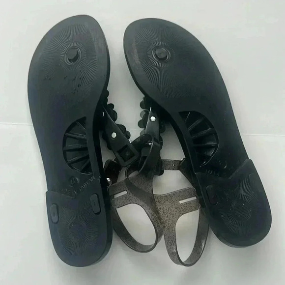 Kate Spade Farrah Shiny Rubber Jelly Sandals Black Women's Size 8 - Picture 6 of 6